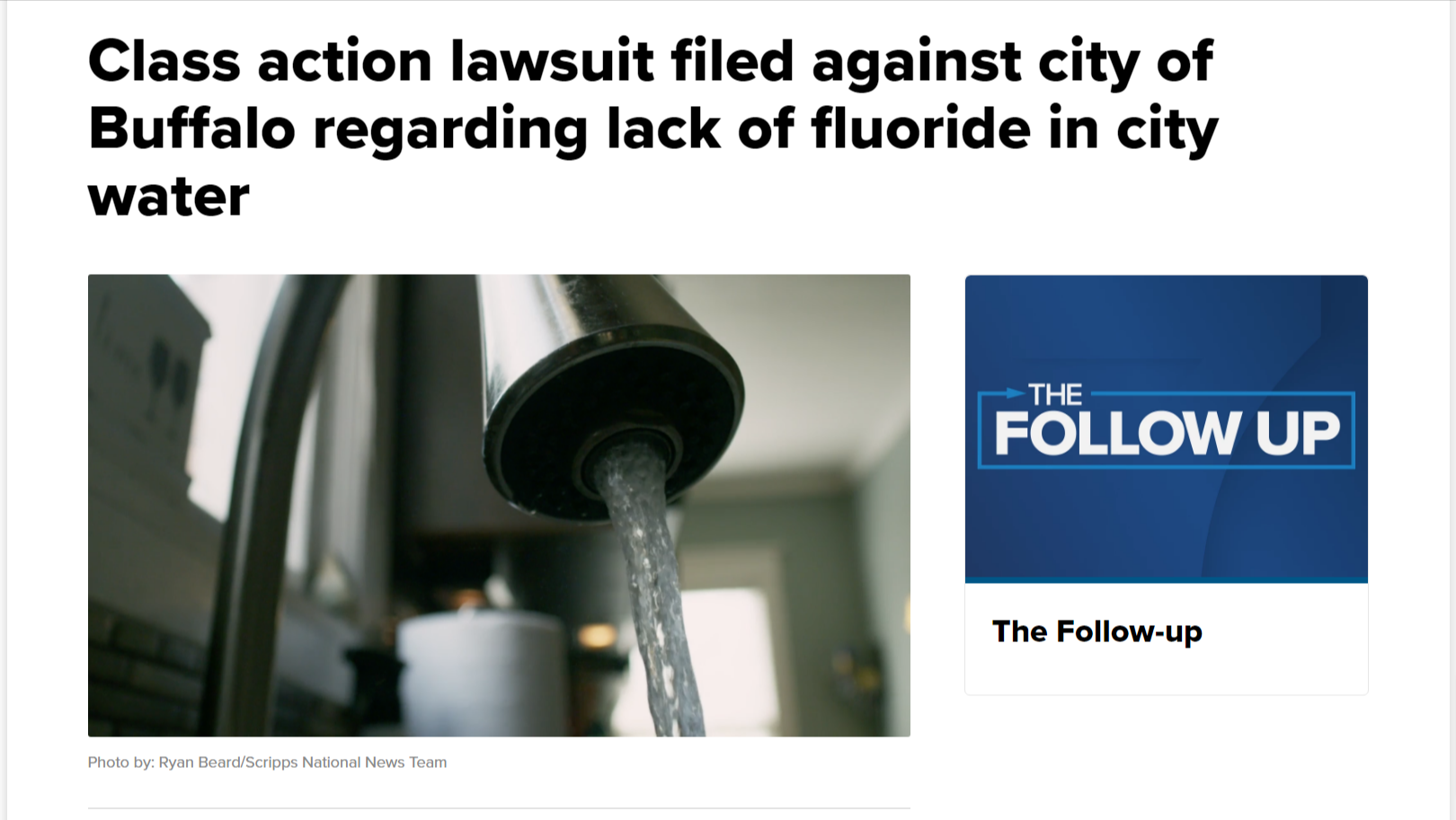 Buffalonians Take Action: “Class action lawsuit filed against city of Buffalo regarding lack of fluoride in city water”